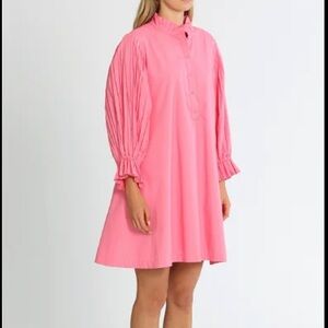 Pink ruffle sleeve dress. Size medium